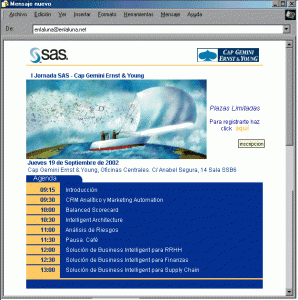 Diseño emailing, html. 2002